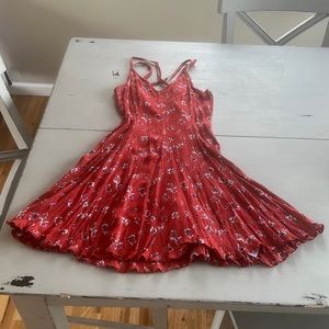 American Eagle Outfitters Red Floral Mini Dress